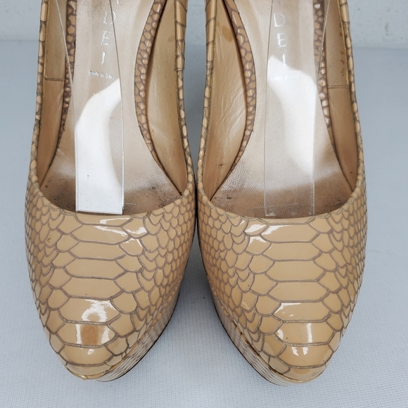 CASADEI Beige Snake Print Leather High Heel Platform Shoes  - Picture 2 of 12